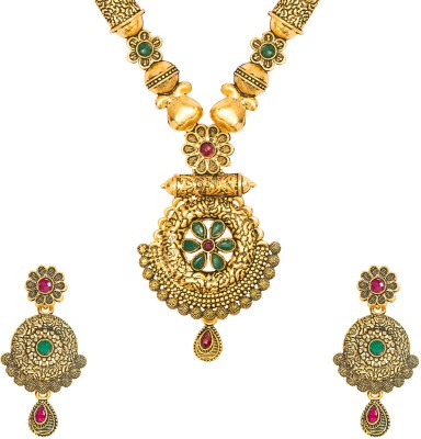 Shining Jewel Brass Gold-plated Multicolor Jewellery Set(Pack of 1)