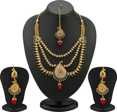 Sukkhi Alloy Gold-plated Gold, Red Jewellery Set(Pack of 1)