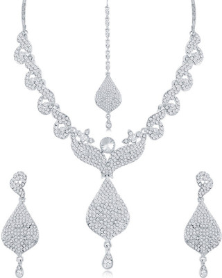 Sukkhi Alloy Rhodium Silver Jewellery Set(Pack of 1)