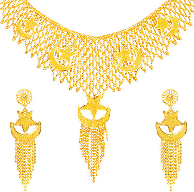Shining Jewel Brass Gold-plated Gold Jewellery Set(Pack of 1)