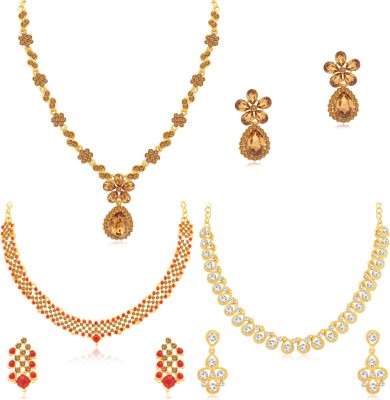 Sukkhi Alloy Gold-plated Gold, Red Jewellery Set(Pack of 1)