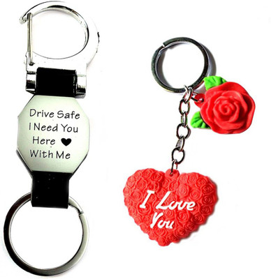 ShopTop Drive Safe I Need You Here with Me and Red love keyring Key Chain
