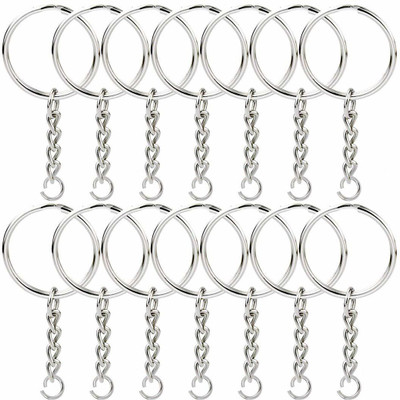 SHAFIRE Silver 28mm Open Jump Ring Connector Key Case(Set Of 30) Key Chain