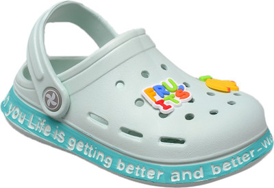 Yellow Bee Boys & Girls Sling Back Clogs(Blue , 4-5 Years)