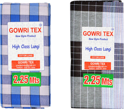 GOWRI TEX Checkered Multicolor Lungi