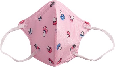 Advind Healthcare Smog Guard N95 Kids Mask Without Valve (For Kids Age 4-12 Years) - Pink Mushroom Design SGN95-KidsMask-For4-12Years-PinkMushroom Reusable Cloth Mask With Melt Blown Fabric Layer(Multicolor, Free Size, Pack of 1)
