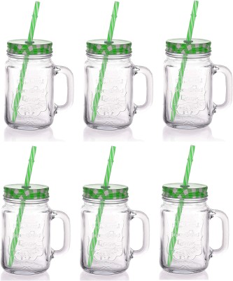 REVASTSKY mason jars Glass, Stainless Steel, Plastic Coffee (500 ml, Pack of 6) Glass Mason Jar(500 ml, Pack of 6)