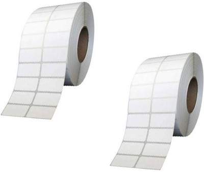 youtech 50 mm X 25 mm, (White) Direct Thermal Barcode Labels (DT), Set of 2 Roll, 4000 Labels In Roll, No Need Carbon Ribbon, Paper Label ,2’’up dt Paper Label(White)