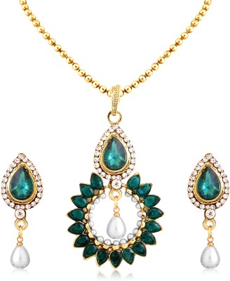 Sukkhi Alloy Gold-plated Green Jewellery Set(Pack of 1)