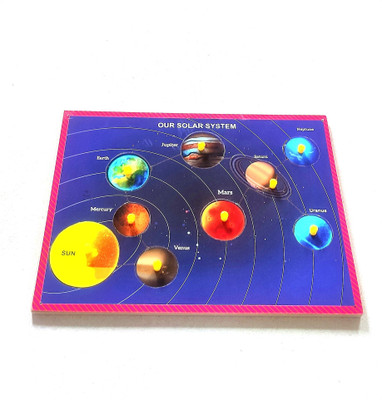 PETERS PENCE WOODEN MULTI COLOR 9 SET OF OUTER SOLAR SYSTEM PUZZLE BOARD FOR KIDS PRE PRIMARY EDUCATION(9 Pieces)