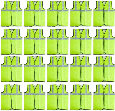 Japsin Safety Jacket with Good Quality reflecting Pack of 20 Safety Jacket(Green)
