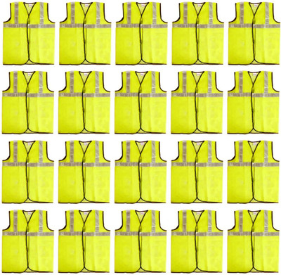 Japsin Safety Jacket with Good Quality reflecting Pack of 20 Safety Jacket(Yellow)
