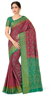 MIMOSA Printed Patola Art Silk Saree(Pink)