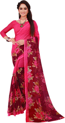 Suntex Printed Bandhani Georgette Saree(Pink)