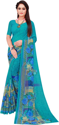 Suali Printed Bollywood Georgette Saree(Blue)
