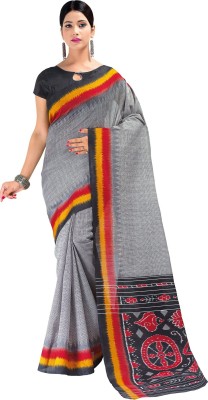 Ratnavati Digital Print Daily Wear Cotton Blend, Art Silk Saree(Grey)