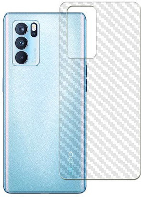 ARBAN OPPO RENO 6 PRO 5G Back Carbon Fiber Skin Tempered Glass Guard Mobile Skin(Transparent)