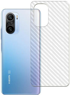 ARBAN POCO F3 Back Carbon Fiber Skin Tempered Glass Guard Mobile Skin(Transparent)