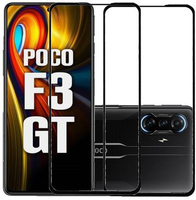 HOBBYTRONICS Edge To Edge Tempered Glass for Poco F3 GT(Pack of 2)