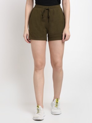 BRINNS Solid Women Light Green Regular Shorts