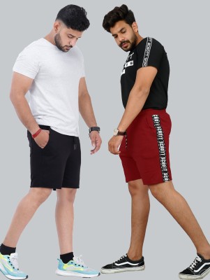 scrott fitness Solid Men Black, Maroon Basic Shorts