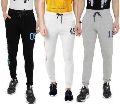 ARDEUR Printed Men Black, White, Grey Track Pants