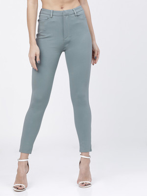Tokyo Talkies Slim Fit Women Grey Trousers
