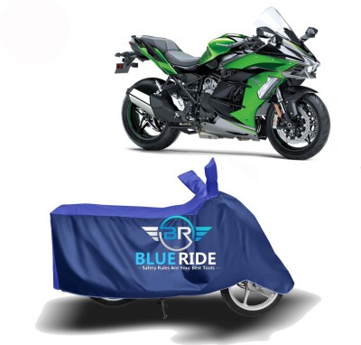 BLUERIDE Two Wheeler Cover for Kawasaki(Ninja H2R, Blue)