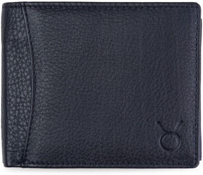 Hide horn Men Casual Black Genuine Leather Wallet(12 Card Slots)