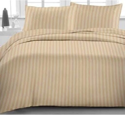 JMT 144 TC Cotton Double Striped Flat Bedsheet(Pack of 1, Multicolor)