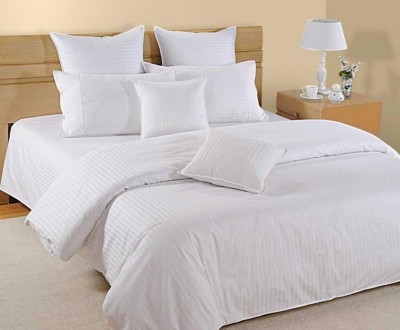 JMT 144 TC Cotton King Solid Flat Bedsheet(Pack of 1, Linen White)