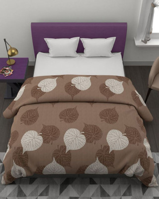 STEVE Printed Double Comforter for  Mild Winter(Microfiber, Brown)