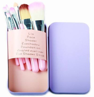 SARUPI New/Fashion/Cute 7 Makeup Foundation Powder Eyeshadow Brushes Set PINK(Pack of 7)