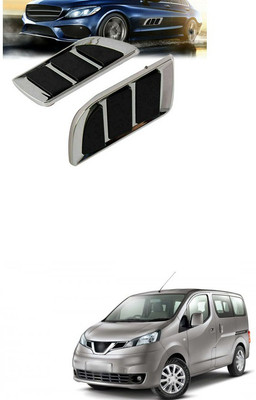 PRTEK Stainless Steel, Plastic Car Door Guard(Black, Silver, Pack of 2, Nissan, Evalia)