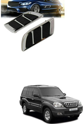 PRTEK Stainless Steel, Plastic Car Door Guard(Black, Silver, Pack of 2, Hyundai, Terracan)
