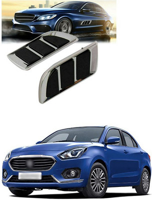 PRTEK Stainless Steel, Plastic Car Door Guard(Black, Silver, Pack of 2, Maruti, Swift Dzire)