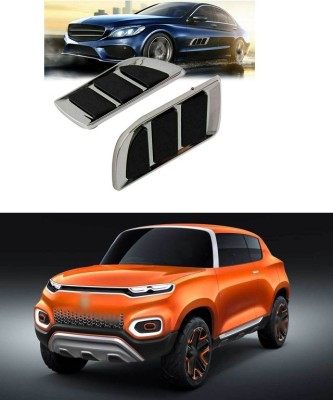 PRTEK Car Fender Side Vents ABS Fender Stickers Decorative Air Flow Intake Hole Grille Spoiler Auto Exterior A138 Matte, Glossy, Chrome Maruti S-Presso LXI Petrol Side Garnish