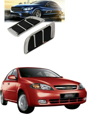 PRTEK Stainless Steel, Plastic Car Door Guard(Black, Silver, Pack of 2, Chevrolet, Optra SRV)