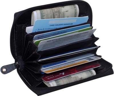 Style 98 Men Black Genuine Leather Card Holder(10 Card Slots)