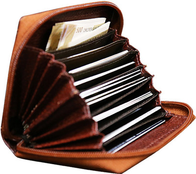 Style 98 10 Card Holder(Set of 1, Brown)