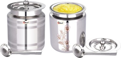 Ebun Stainless Steel Utility Container  - 400 ml(Pack of 2, Silver)