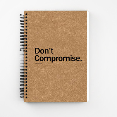 Art Bundle Steve Jobs -Don't Compromise Quotes Kraft Cover Wiro Bound Spiral Notebook Diary ( 160 Pages Unruled, A5, 90 GSM Natural Shade Paper ) A5 Notebook Unruled 160 Pages(Brown) Art Bundle Steve Jobs -Don't Compromise Quotes Kraft Cover Wiro Bound Spiral Notebook Diary ( 160 Pages Unruled, A5, 90 GSM Natural Shade Paper ) A5 Notebook Unruled 160 Pages(Brown)