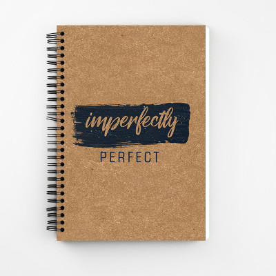 Furnish Marts Imperfectly Perfect Kraft Cover Wiro Bound Spiral Notebook Diary ( 160 Pages Unruled, A5, 90 GSM Natural Shade Paper ) A5 Notebook Unruled 160 Pages(Multicolor)