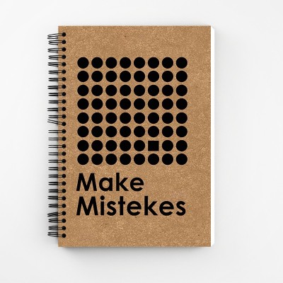 Furnish Marts Make mistakes Kraft Cover Wiro Bound Spiral Notebook Diary ( 160 Pages Unruled, A5, 90 GSM Natural Shade Paper ) A5 Note Book Unruled 160 Pages(Brown)