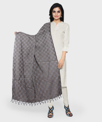 ANGIKA VASTRAM Cotton Blend Checkered Women Dupatta