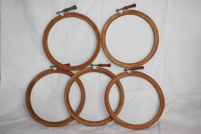 Dealx Wooden Embroidery Hoop Ring Frame 10inch Pack of 5 Pcs For Cross Stitch Craft, Sewing Tool, Embroidery Embroidery Hoop(Pack of 5)