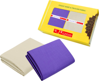 KUNDAN SULZ GWALIOR Cotton Blend Solid Shirt & Trouser Fabric