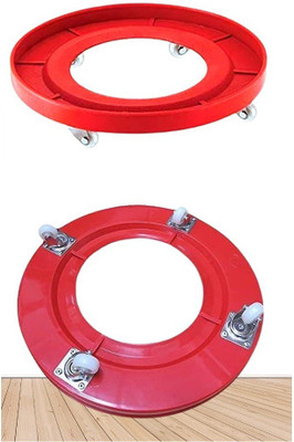 AVATAR Plastic Castor wheels Gas Cylinder Trolley with 4 Wheels (Red) Pack 2 Gas Cylinder Trolley(Red)