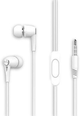 Meyaar SP-29 Metal Earbuds With HD Sound Earphones With Mic Wired Headset(Perfume Headset, SP-29 Earbuds, Double Braided wire, White, In the Ear)