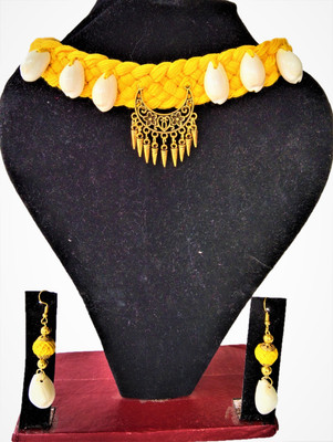 MUMPI COLLECTION Dori Yellow Jewellery Set(Pack of 1)